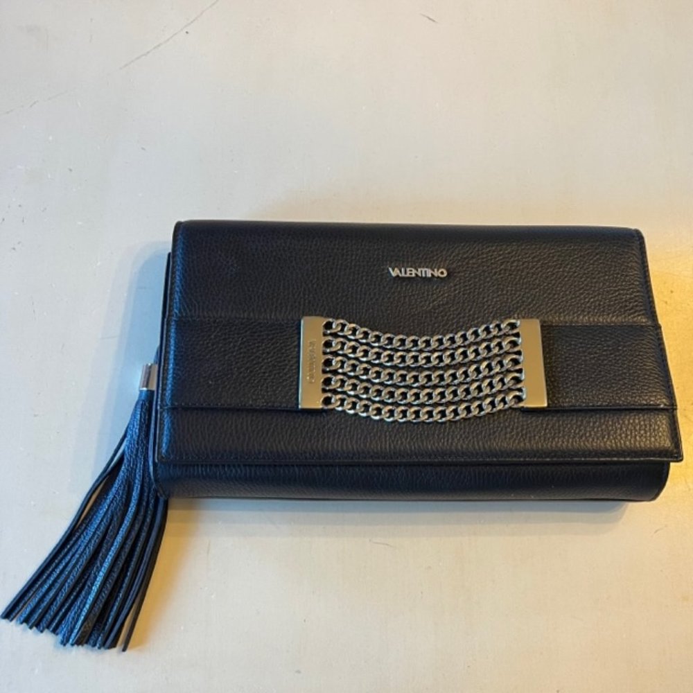 Valentino Black Leather Clutch